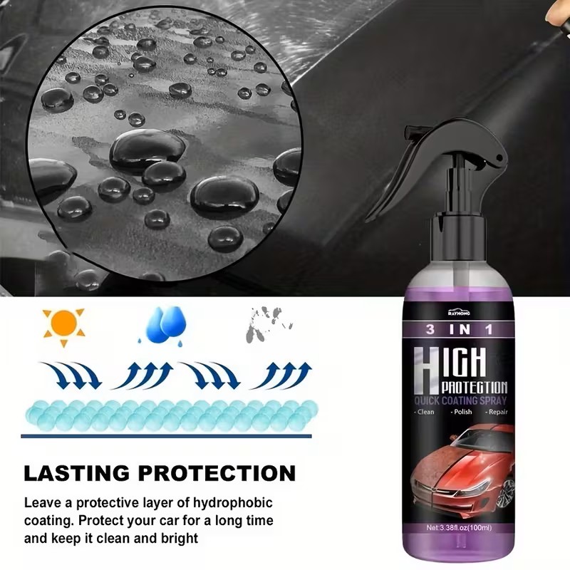 Nano Spray for High Protection Ceramic Coating, Car Wax Polishing Spray, Plastic Restorer, Quick Fine Scratch Fix