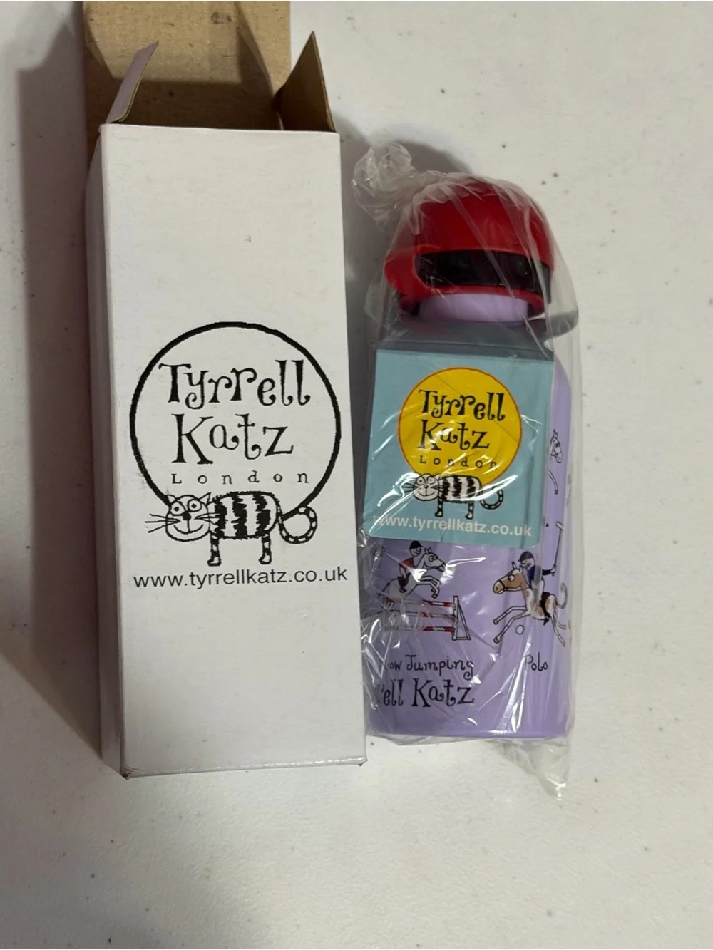 Tyrrell Katz Kids Water Bottle - Purple with Red Cap