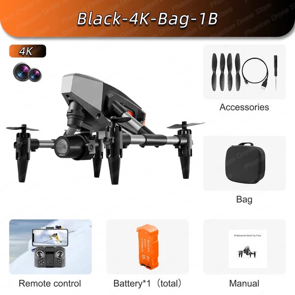 XD1 Mini Drone - 4K Professional 8K Dual Camera 5G WIFI Height Maintaining Four Sides Obstacle Avoidance RC Quadcopter