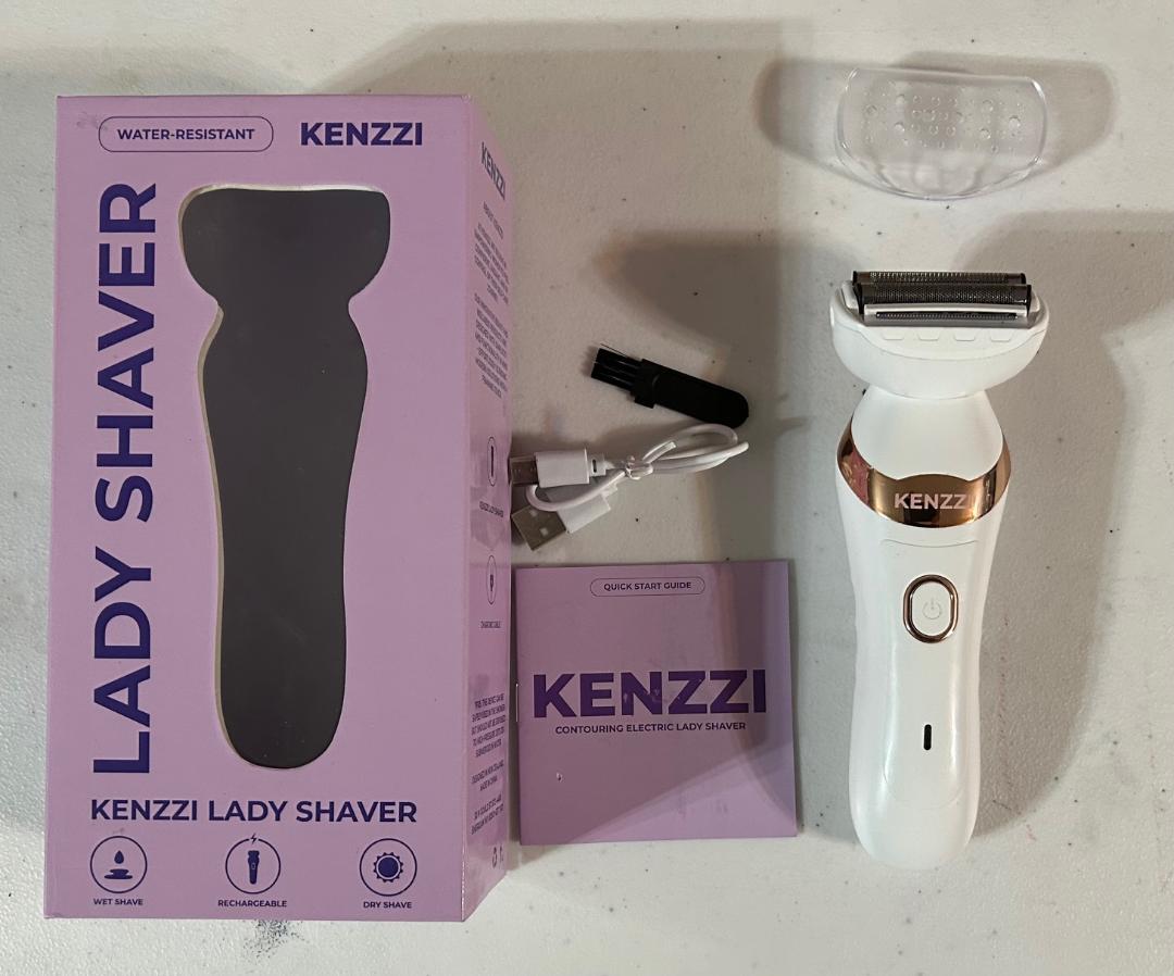 KENZZI Lady Shaver Rechargeable Electric Shaver for Women, Wet & Dry Use, Water-Resistant, Contouring Head