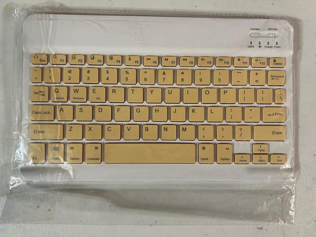 Wireless Bluetooth Keyboard - Hexagon Keycap Portable Ultra-Slim Rechargeable Compact Keyboards Compatible with Mac, iPhone, iPad