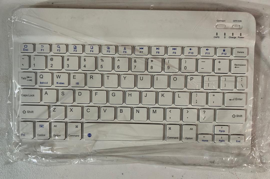 Wireless Bluetooth Keyboard - Hexagon Keycap Portable Ultra-Slim Rechargeable Compact Keyboards Compatible with Mac, iPhone, iPad