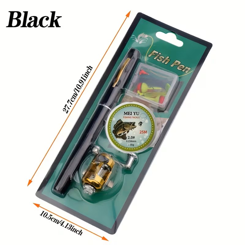 Portable Bidirectional Telescopic Mini Fishing Rod Set with Line Winder - Compact Travel Fishing Gear for Beginners