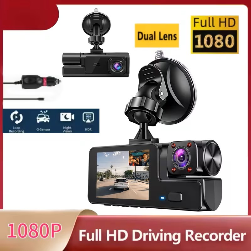 FOXGOD Car Dashboard Camera 360° Panoramic 3/4 Lens Channel 1080P HD Ultimate Safety Dash Cam Set, 1080P Full Coverage Front, Rear, Left, And Right, Quad-Split Screen Display, HD Night Vision, WDR, G-Sensor, Loop Recording - Car Accessories/Car Dash