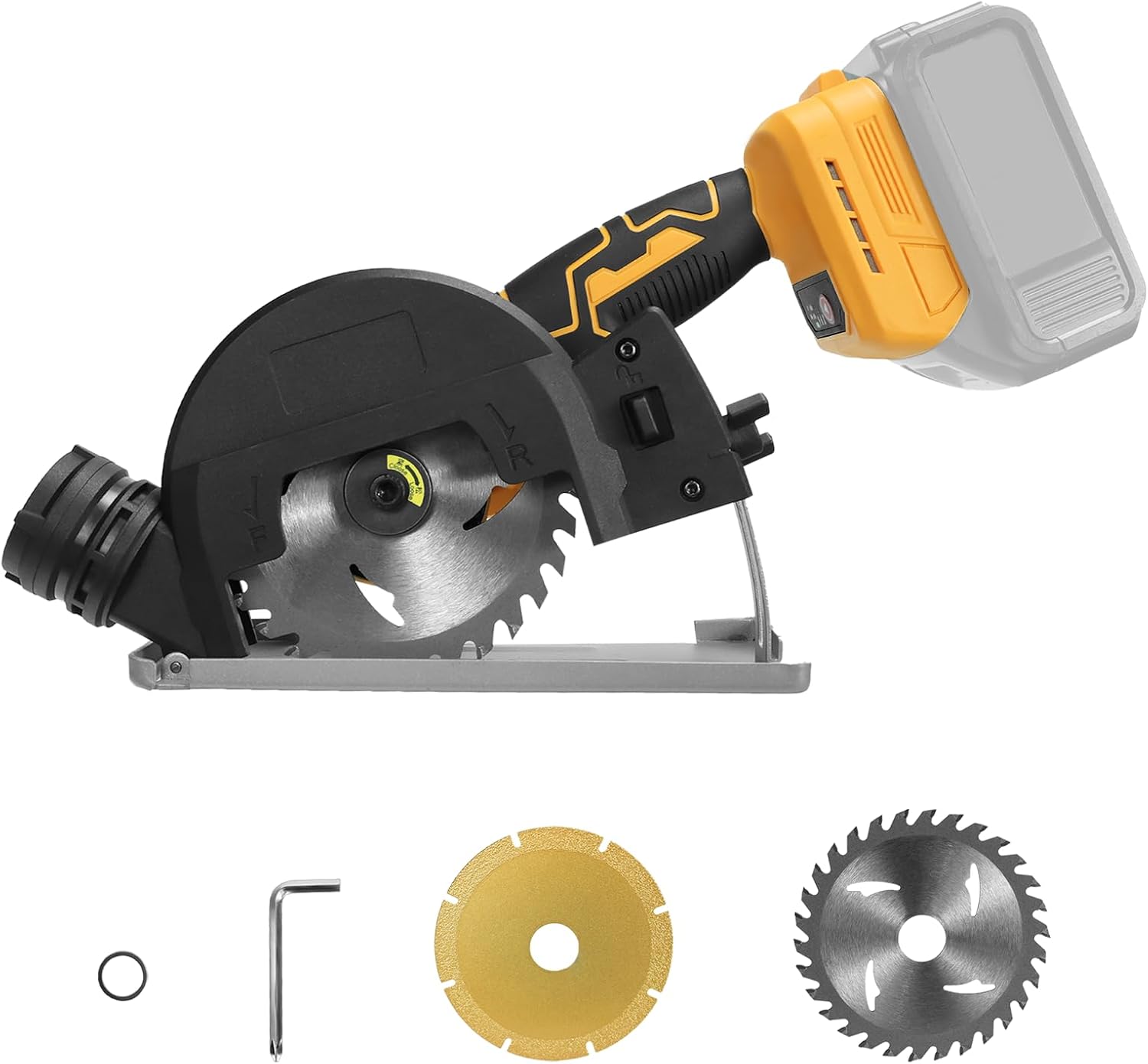 Mini Circular Saw for Dewalt 21V Battery, 12000RPM 4 Inch Small Brushless Circular Saw, Cutting Depth 0.8"(20mm) for Wood, Soft Metal, Plastic, Drywwall, Tile Cuts