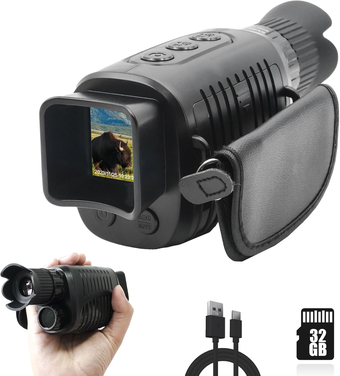 Night Vision Monocular, 1080p Infrared Monocular for 100% Darkness