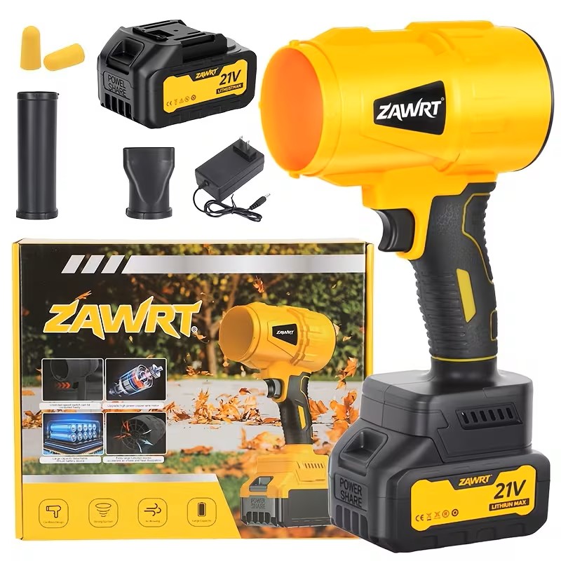 Turbo Blower, 50000RPM Electric Cordless Leaf Blower, 20V 2.0/4.0AH Battery Jet Dry Blower, High Pressure Air Blower, Jet Blower Car Dryer, Hand Held Snow Blower, Home Outdoor, Blowing Leaves And Dust