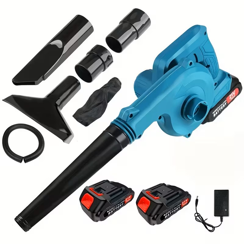 Of Cordless Handheld Powerful Blower, 21V Electric Turbojet Leaf Blower, Equipped with Rechargeable Lithium Battery, with Extension Tube, Strong Wind, Suitable for Yard, Garden Leaf Removal, Home Dust Removal, Outdoor Barbecue