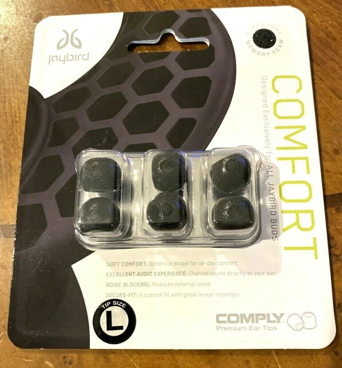 6 pcs Comfort Ear Tips Adapters Replacement Set for Jaybird Headphones (BK)