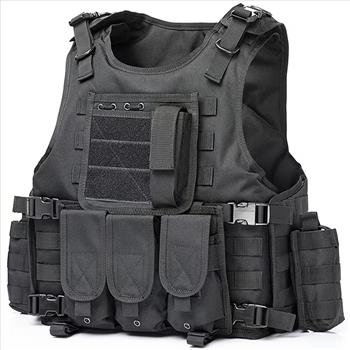 Tactical Vest, Outdoor Tactical Vest with Multiple Pockets for Storing Magazines and Gear, Breathable Mesh Fabric for Heat Dissipation, Suitable for Hunting, Camping, Games, and Outdoor Training