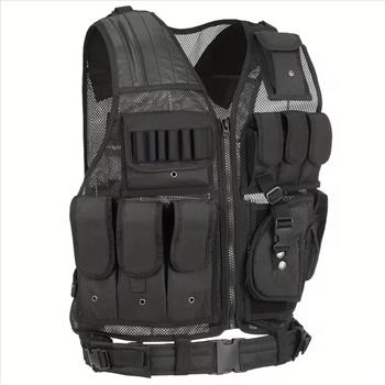 Tactical Vest, Outdoor Tactical Vest with Multiple Pockets for Storing Magazines and Gear, Breathable Mesh Fabric for Heat Dissipation, Suitable for Hunting, Camping, Games, and Outdoor Training
