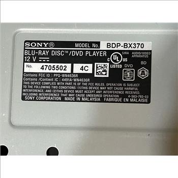 (2) Sony BDP-BX370 Blu-ray Disc Player with built-in Wi-Fi and HDMI cable