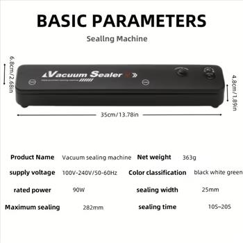 Vacuum Sealing Machine Set, 55 Sealed Bags, for food Preservation And Storage, Suitable For Food Preservation And Storage As Well As Vacuum Low-temperature Cooking, Automatic Vacuum for food Sealing Machine, Convenient Household for food Preservatio