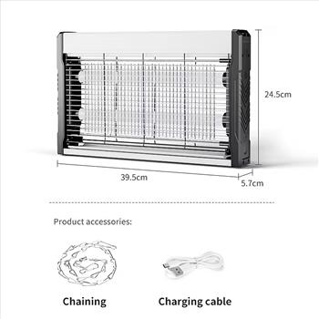 Bug Zapper Indoor, 3000V High Voltage Fly Trap & Mosquito Killer, Ultra-efficient Electric Mosquito Killer, Electric Mosquito Zapper with Removable Washable Tray for Indoor, Wall-Mounted Design for Bedrooms, Kitchens, Patio, Backyard, 1pc
