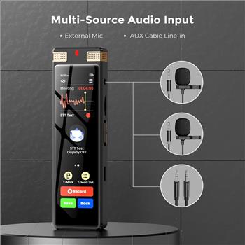 136GB AI Voice Recorder, TIMMKOO Digital Voice Recorder with Playback AI Text