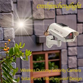 Solar Powered Fake Security Camera with Blinking Red LED - Matte Metal High Quality Dummy CCTV, Wall Mounted Burglar Deterrent for Yard, Garage, Indoor & Outdoor Use, Solar Outdoor Security Camera, Realistic Surveillance Design, Property Protection, Scarea