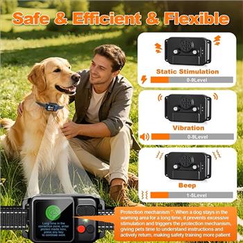 GPS Wireless Dog Collar Fence System, Adjustable 49-6561Ft Invisible Electric Fence, 3 Training Modes Beep/Vibration/Shock, Rechargeable Pet Containment for Small, Medium, Large Dogs, Outdoor Yard Training & Escape Prevention (Black)