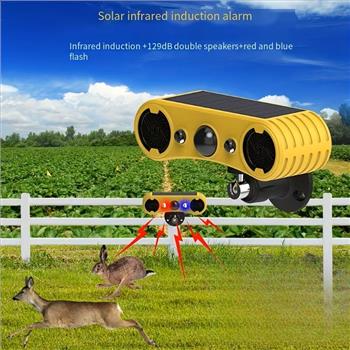 Newest Solar Powered Soundwave Technology Animal Repeller - PIR Sensor and Red/ Blue Flashing Light, Multiple Sounds, Ideal for Repelling Squirrels, Dogs, Deer and More!