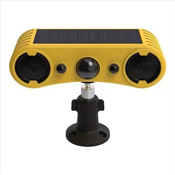 Newest Solar Powered Soundwave Technology Animal Repeller - PIR Sensor and Red/ Blue Flashing Light, Multiple Sounds, Ideal for Repelling Squirrels, Dogs, Deer and More!