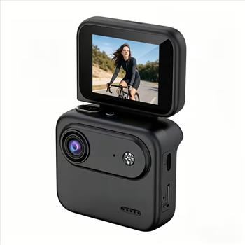 4K HD Flip Screen Thumb Camera Action Camera | Outdoor Recording, VLOG Cycling Camcorder, Anti Shake Flip Screen Panoramic Travel Shooting, Large Wide-angle First Person View Recording Camera, USB Charging, Lightweight Sports Camera