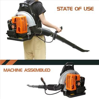 Backpack Gas Powered Leaf Blower, Commercial 2.7kW 850CFM 63CC 4.3HP 2-Stroke Powerful Lightweight Gasoline Grass Lawn Blower w/Harness Air-Cooled & 1.8L Fuel Tank for Yard Lawn Care, Snow Removal