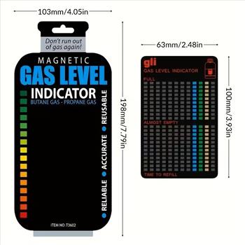 Magnetic Gas Level Indicator for Propane& Butane LPG Cylinders- Temperature Measurement Stick for RVs and Trailers, No Battery Required