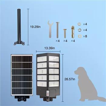 Solar Street Lights Outdoor, Commercial Parking Lot Light, 6500K Dusk to Dawn IP44 Security Flood Lights Motion Sensor LED Lamp for Basketball Court, Road, Yard, Solar Light Sensor, Outdoor Solar Lights for Fence, Solar Fence Lights