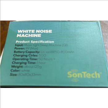 SonTech - White Noise Sound Machine - 10 Natural Soothing Sound Tracks Home, Office, Travel, Baby – Multiple Timer Settings - Battery or Adapter Charging Options