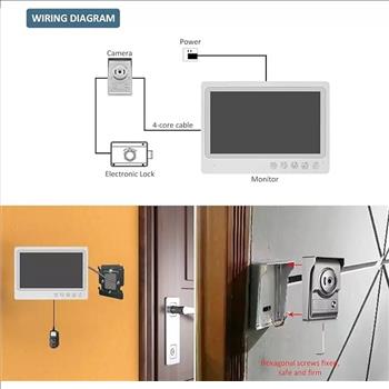 Video Intercom System,9inch Monitor for Video Doorbell Wired, Doorbell