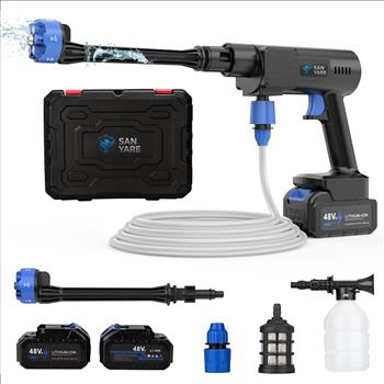 Cordless Pressure Washer,1200PSI Portable Pressure Washer with 2 Rechargeable 20000mAH Battery Power Washer,6 Modes Ajustable Light Duty Tools 6-in-1 Nozzle for Car/Fence/Garden/Floor/Yards