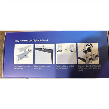 PS5 Horizontal Stand and Cooling Station with 3-Level Cooling Fan, Dual PS5 Controller Charger for PlayStation 5 Controller, Horizontal PS5 Cooling Stand