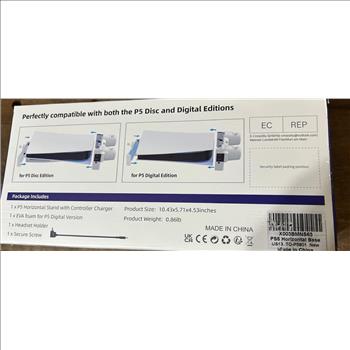 PS5 Horizontal Stand and Cooling Station with 3-Level Cooling Fan, Dual PS5 Controller Charger for PlayStation 5 Controller, Horizontal PS5 Cooling Stand