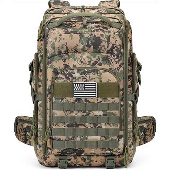 Tactical Backpack for Men, Water Resistant 40L Military Backpack, for Hiking, Camping, Gym with Molle System (Camouflage Green)