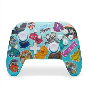 PowerA Enhanced Wireless Controller for Nintendo Switch/Switch 2 / Switch Lite/OLED Model - Fortnite Sticker Mania - Gamepad, game controller, Officially Licensed