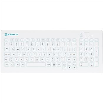 Howard Medical Medical Keyboard Compact USB-Cabled White for Hospital, Dentist, Cleanroom, Laboratory and Industrial. Easy to Clean Hygienic Flat and Flexible