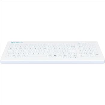 Howard Medical Medical Keyboard Compact USB-Cabled White for Hospital, Dentist, Cleanroom, Laboratory and Industrial. Easy to Clean Hygienic Flat and Flexible