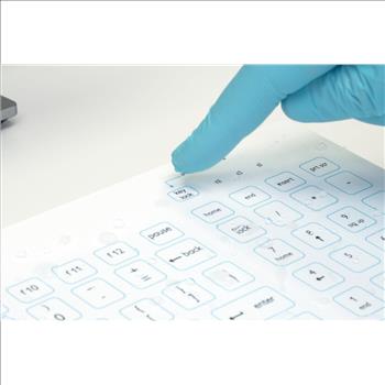 Howard Medical Medical Keyboard Compact USB-Cabled White for Hospital, Dentist, Cleanroom, Laboratory and Industrial. Easy to Clean Hygienic Flat and Flexible