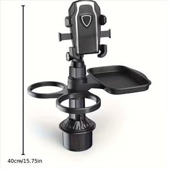 3-in-1 Multifunctional Car Cup Holder - Durable ABS Plastic, Stable Expandable Base, Essential Travel Accessory