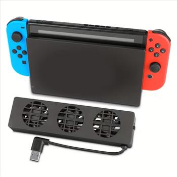 Cooling Fan for Nintendo Switch - Dock Mount Console Cooler 3 Fans Adjustable Speed Temperature Control Station Pad USB Heat Exhaust Ventilation Gaming Additions for Original Switch