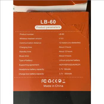 LB 60 Wireless Bluetooth Headset