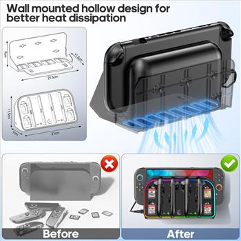 RGB Switch 2 (2025) Wall Mount Kit Charger for Switch 2/1/OLED RGB Charger Dock