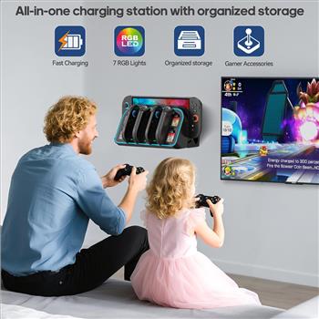 RGB Switch 2 (2025) Wall Mount Kit Charger for Switch 2/1/OLED RGB Charger Dock