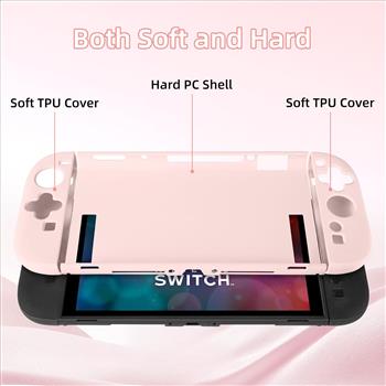 MOROCK Protective Case for Nintendo Switch 2 2025, Ergomomic Grip Hard PC Frosted Back Shell Cover with Silicone Handle, Shock-Absorption and Anti-Scratch, Pink