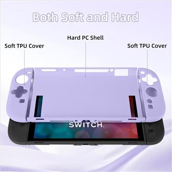 MOROCK Protective Case for Nintendo Switch 2 2025, Ergomomic Grip Hard PC Frosted Back Shell Cover with Silicone Handle, Shock-Absorption and Anti-Scratch, Purple