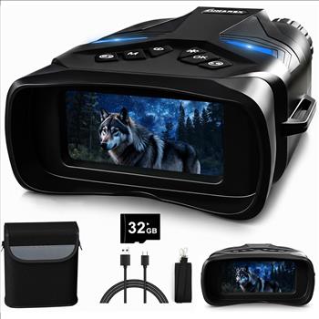 Night Vision Binoculars for Adults & Kids - 4.5'' Screen Infrared Night Vision Goggles Camera with Case, 4K Video & 36MP Photos, 8X Digital Zoom, 7-Level Infrared, 4500mAh Battery for Camping,Security