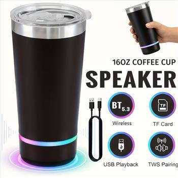 LED Light-Up BT Wireless Speaker | FM Radio, USB/TF MP3 Playback, TWS Pairing, Rechargeable Battery