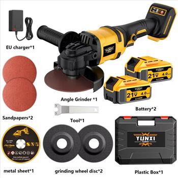 21V Rechargeable Angle Grinder, Cordless Polishing Machine, Grinding Tool with a Brushless Motor, Suitable for Polishing and Rust Removal on Various Materials, Metalworking, and DIY Projects, an Ideal Polishing Power Tool 