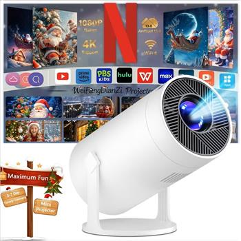 LED Home Cinema Projector, BT5.4, Android 13, Supporting Wifi Local 1080P And 4K Wireless Connection, Entertainment Setup, Local Warehouse 3-7 Days Delivery, for Movie Enthusiasts And Film Lovers