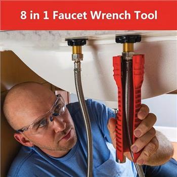 8 IN 1 Sink Wrench, Faucet And Sink Installation Tool Multifunctional Plumbing Tool Pipe Extractor For Sink Bathroom Kitchen Toilet Plumbing Valentine, Tools, Plumbing Tools, Tools For Men, Home Essentials, Father'S Day Gift, Essential Plumbers!