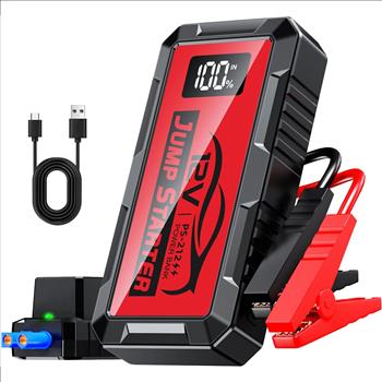 Car Jump Starter, 12V Jump Starter Battery Pack (All Gas,up to 10.0L Diesel Engine) Jumper Cables Portable Lithium Jump Box, USB Output and LED Light